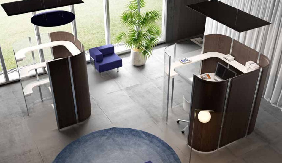 Modern moodspace cubicle systems with melamine and glass panels